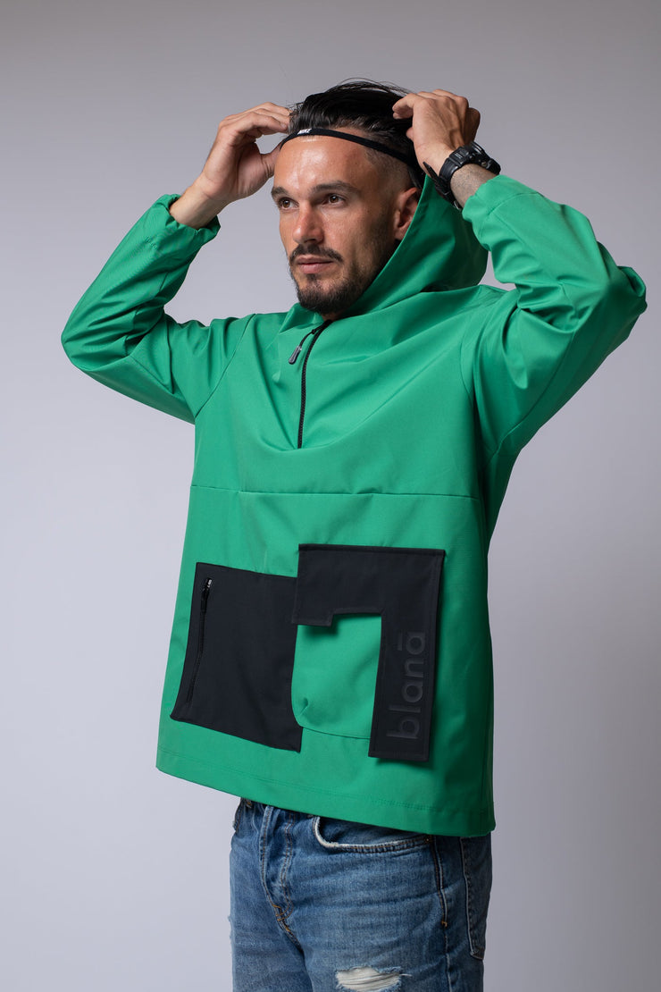 Zipper Pocket Hoodie - Green